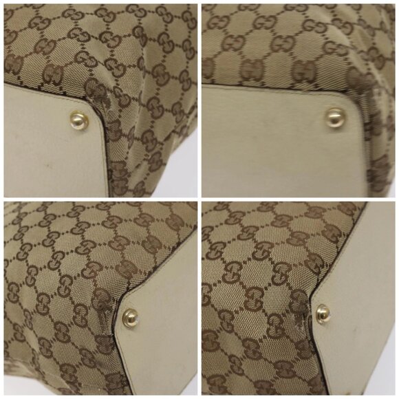 GUCCI GG Canvas Tote Bag Beige Gold 120836 Auth BA3640 - Picture 14 of 16